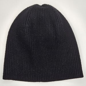 Joe Fresh Black Ribbed Beanie Hat One Size Minimalist Winter